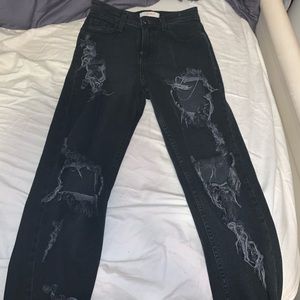 Black ripped boyfriend jeans